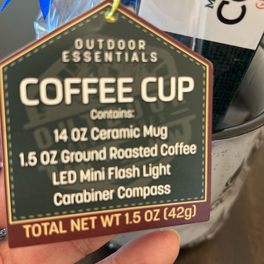 NEW “Gone Fishing” Coffee Mug with Coffee, Flashlight, Compass - Picture 5 of 5